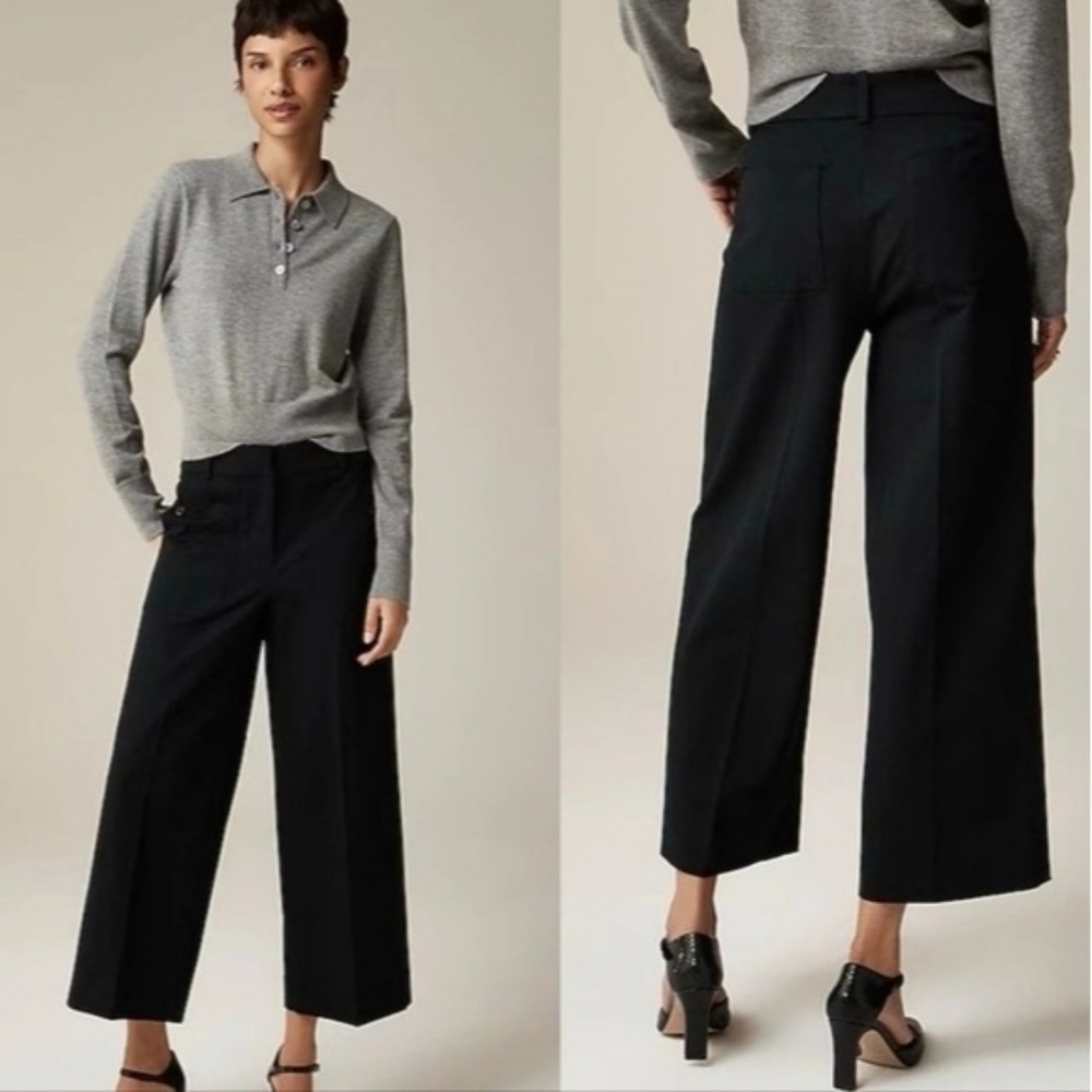 J Crew Women's Black Sydney pant in stretch linen blend Size 12